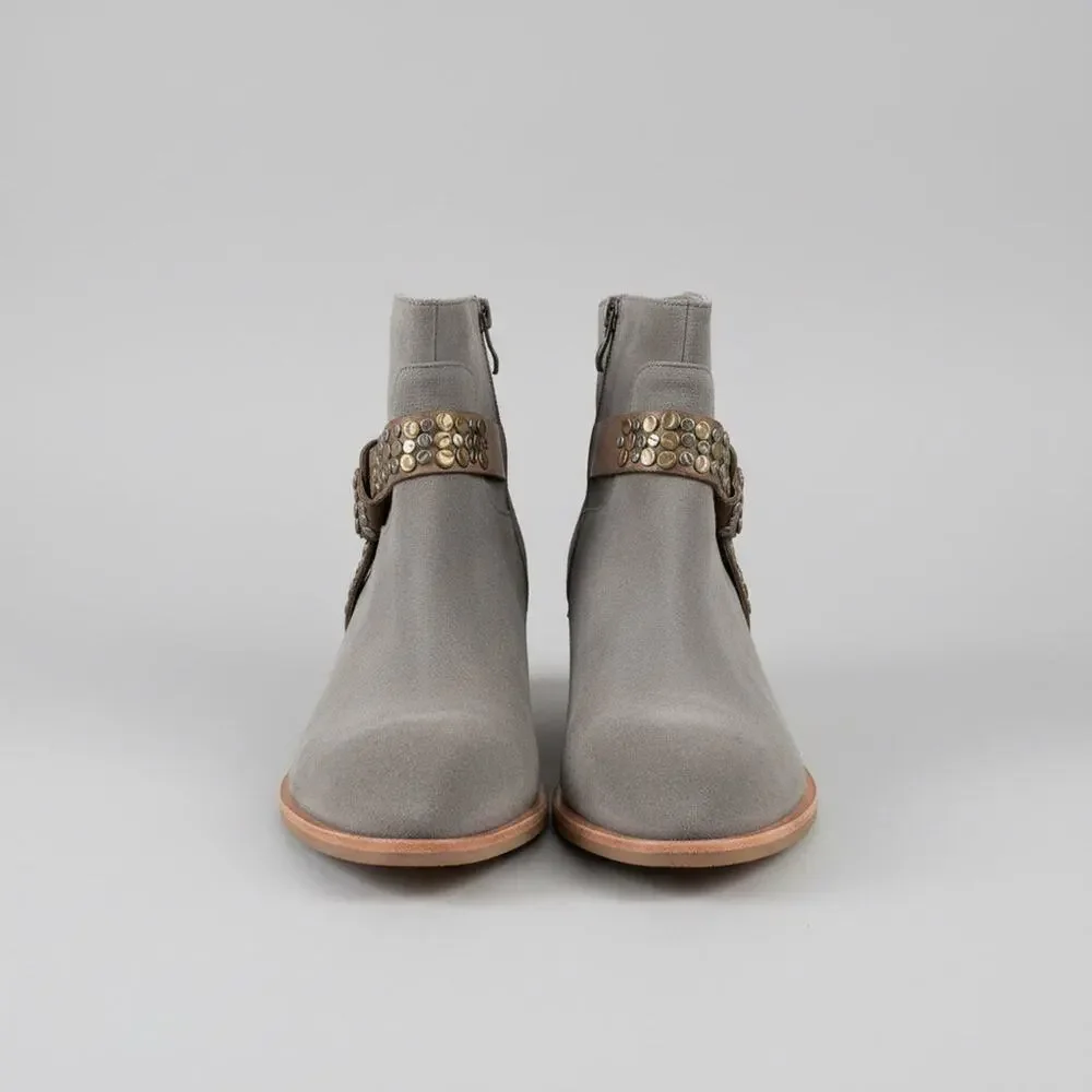 Antelope gray suede demi boots, size 10, NEW WITHOUT BOX!